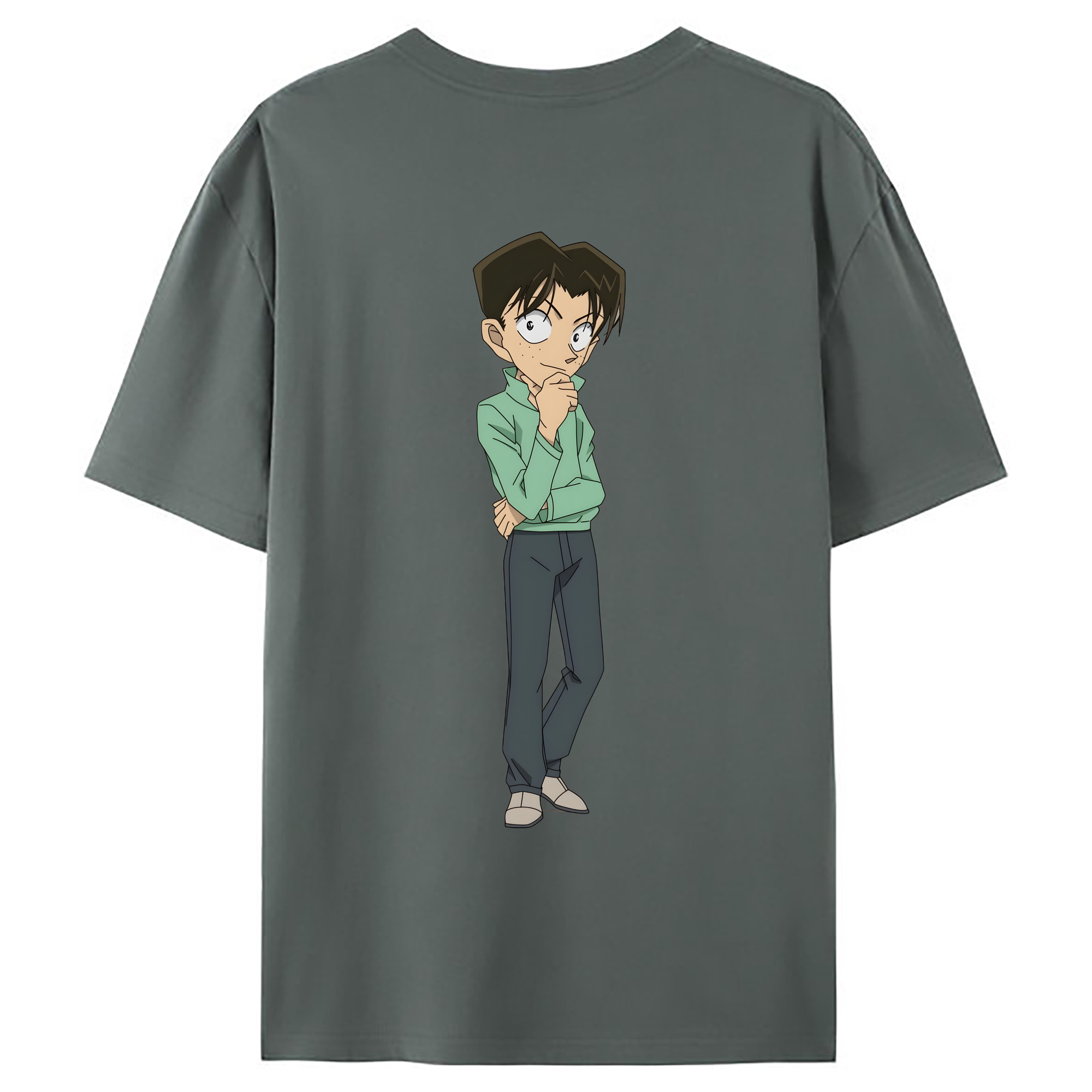 （画像用） 名探偵コナン 円谷 光彦 つぶらや みつひこ Detective Conan Mitch Tennyson 綿100％ メンズ半袖Tシャツ（バックプリント） 通気性